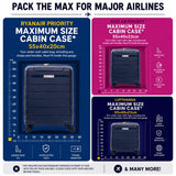 Aerolite Premium PP 2 Piece Luggage Set Expandable Cabin 21 Inch and Large 28 Inch Polypropylene Hard Shell Suitcases with TSA Locks 4 Dual Spinner Wheels Lightweight Travel Luggage Set Navy
