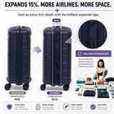 Aerolite Premium PP 2 Piece Luggage Set Expandable Cabin 21 Inch and Large 28 Inch Polypropylene Hard Shell Suitcases with TSA Locks 4 Dual Spinner Wheels Lightweight Travel Luggage Set Navy