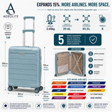 Aerolite Premium PP 2 Piece Luggage Set Expandable Cabin 21 Inch and Large 28 Inch Polypropylene Hard Shell Suitcases with TSA Locks 4 Dual Spinner Wheels Lightweight Travel Luggage Set Sage