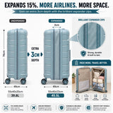 Aerolite Premium PP 2 Piece Luggage Set Expandable Cabin 21 Inch and Large 28 Inch Polypropylene Hard Shell Suitcases with TSA Locks 4 Dual Spinner Wheels Lightweight Travel Luggage Set Sage