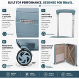 Aerolite Premium PP 2 Piece Luggage Set Expandable Cabin 21 Inch and Large 28 Inch Polypropylene Hard Shell Suitcases with TSA Locks 4 Dual Spinner Wheels Lightweight Travel Luggage Set Sage