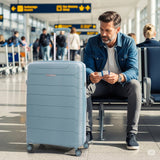 Aerolite Premium PP 3-Piece Luggage Set, Lightweight Polypropylene Hard Shell Suitcases with 4 Dual Spinner Wheels & TSA Lock, Expandable Cabin (21”), Medium (24”), Large (28”), Expandable Carry-On Case Included – Sage