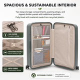 Aerolite 108L Extra Large Travel Trunk Polypropylene Hard Shell Suitcase with TSA Lock YKK Zippers 4 Dual Spinner Wheels Antimicrobial Lining Lightweight Checked Luggage Dark Green