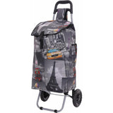 Hoppa 57Ltr Lightweight Shopping Trolley 2025 model, Hard Wearing & Foldaway Push/Pull Cart for Easy Storage With 1 Year Guarantee (Cities)