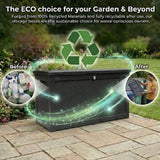 Olsen & Smith 980L XXL Garden Storage Box Extra Large Weather Resistant Outdoor Storage Chest 100% Recycled Plastic Cushion Storage Box with Gas-Assisted Hinges 4-Digit Padlock Wood Effect Finish