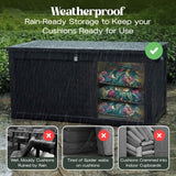 Olsen & Smith 980L XXL Garden Storage Box Extra Large Weather Resistant Outdoor Storage Chest 100% Recycled Plastic Cushion Storage Box with Gas-Assisted Hinges 4-Digit Padlock Wood Effect Finish