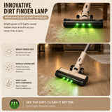 Olsen & Smith Cordless Stick Vacuum Cleaner with Self-Empty Base Station – 18000Pa 250W Lightweight 4-in-1 Handheld Vacuum, Up to 45 Min Runtime, Dust Finder LED, Carpet & Hard Floor Rollers (Cream)