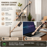 Olsen & Smith Cordless Stick Vacuum Cleaner with Self-Empty Base Station – 18000Pa 250W Lightweight 4-in-1 Handheld Vacuum, Up to 45 Min Runtime, Dust Finder LED, Carpet & Hard Floor Rollers (Cream)