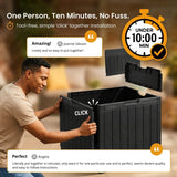 Olsen & Smith 118L Outdoor Garden Storage Box Lockable Weatherproof Plastic Storage Chest with Wood Effect Finish for Garden Tools Cushions Toys Balcony Patio and Outdoor Storage