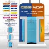 5 Cities (55x35x20cm) Lightweight Cabin Hand Luggage With a Retractable Telescopic Handle, Approved For Ryanair/easyJet/British Airways & more