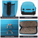 5 Cities (55x35x20cm) Lightweight Cabin Hand Luggage With a Retractable Telescopic Handle, Approved For Ryanair/easyJet/British Airways & more