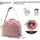 Aerolite (45x36x20cm) New and Improved 2021 easyJet Maximum Size Holdall Cabin Luggage Under Seat Flight Bag, Black - Packed Direct UK