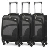 Aerolite (47x35x20cm) Lightweight Soft Shell Cabin Hand Luggage (x3 Set) | 4 Wheels