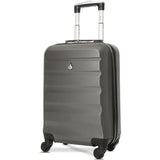 Aerolite (55x35x20cm) Lightweight ABS Hard Shell Travel Carry On Cabin Hand Luggage Suitcase + (40x20x25cm) Ryanair Maximum Sized Holdall Cabin Bag