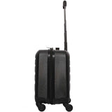 Aerolite Hard Shell Rolling Padded Laptop Case Bag on 4 Wheels - Fits up to 15.6", Overnight Trolley Business Hand Cabin Luggage Case Black - Packed Direct UK