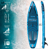 Aqua Spirit Barracuda iSUP Inflatable Stand Up Paddle Board 2025, 10'6x32”x6”, Complete Kayak Conversion Kit with Paddle, Backpack, Pump and more accessories, Adult Beginner/Expert, 2 Year Warranty (Blue)