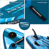 Aqua Spirit Barracuda iSUP Inflatable Stand Up Paddle Board 2025, 10'6x32”x6”, Complete Kayak Conversion Kit with Paddle, Backpack, Pump and more accessories, Adult Beginner/Expert, 2 Year Warranty (Blue)