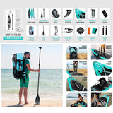 Aqua Spirit Barracuda iSUP Inflatable Stand Up Paddle Board 2025, 10'6x32”x6”, Complete Kayak Conversion Kit with Paddle, Backpack, Pump and more accessories, Adult Beginner/Expert, 2 Year Warranty (Green)