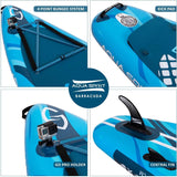 Aqua Spirit Barracuda iSUP Inflatable Stand Up Paddle Board 2025, 10'6x32”x6”, Complete Kayak Conversion Kit with Paddle, Backpack, Pump and more accessories, Adult Beginner/Expert, 2 Year Warranty (Blue)