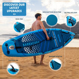 Aqua Spirit Barracuda iSUP Inflatable Stand Up Paddle Board 2025, 10'6x32”x6”, Complete Kayak Conversion Kit with Paddle, Backpack, Pump and more accessories, Adult Beginner/Expert, 2 Year Warranty (Blue)