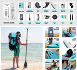 Aqua Spirit Flameback SUP Activity Inflatable Stand UP Paddle Board 2025 | 10'10”x39”x6” | Complete Kayak Conversion Kit with Fishing Rod Mounts, Paddle, Backpack, Pump and more accessories | Adult Beginners/Experts | 2 Year Warranty