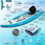 Aqua Spirit Flameback SUP Activity Inflatable Stand UP Paddle Board 2025 | 10'10”x39”x6” | Complete Kayak Conversion Kit with Fishing Rod Mounts, Paddle, Backpack, Pump and more accessories | Adult Beginners/Experts | 2 Year Warranty