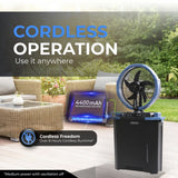 Olsen & Smith 10 Inch Cordless Misting Fan with 9L Water Tank Rechargeable Portable Cooling Fan with Oscillation Remote Control Timer USB Charging for Indoor Outdoor Home Office Camping