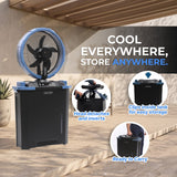 Olsen & Smith 10 Inch Cordless Misting Fan with 9L Water Tank Rechargeable Portable Cooling Fan with Oscillation Remote Control Timer USB Charging for Indoor Outdoor Home Office Camping