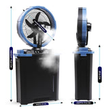 Olsen & Smith 10 Inch Cordless Misting Fan with 9L Water Tank Rechargeable Portable Cooling Fan with Oscillation Remote Control Timer USB Charging for Indoor Outdoor Home Office Camping