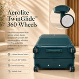 Aerolite FLX Premium Front Loading Large 30 Inch Expandable Suitcase 108L to 125L Lightweight PC Alloy Hard Shell Checked Luggage with 8 Wheel Spinner TSA Lock 10 Year Warranty Green