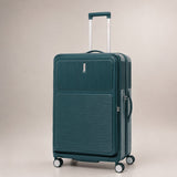 Aerolite FLX Premium Front Loading Large 30 Inch Expandable Suitcase 108L to 125L Lightweight PC Alloy Hard Shell Checked Luggage with 8 Wheel Spinner TSA Lock 10 Year Warranty Green