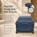 Aerolite FLX Premium Front Loading Large 30 Inch Expandable Suitcase 108L to 125L Lightweight PC Alloy Hard Shell Checked Luggage with 8 Wheel Spinner TSA Lock 10 Year Warranty Blue