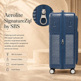 Aerolite FLX Premium Front Loading Large 30 Inch Expandable Suitcase 108L to 125L Lightweight PC Alloy Hard Shell Checked Luggage with 8 Wheel Spinner TSA Lock 10 Year Warranty Blue