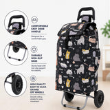 Hoppa 57L Lightweight Shopping Trolley 2025 Foldable Push Pull Shopping Cart with 2 Wheels Shower Resistant Polyester Bag Easy Storage 1 Year Guarantee Cats and Dogs