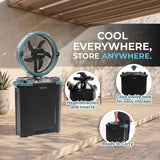 Olsen & Smith 10 Inch Cordless Spray Fan with 9L Water Tank Rechargeable Portable Misting Cooling Fan with Oscillation Remote Control Timer USB Charging for Indoor Outdoor Home Garden Camping