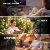 Olsen & Smith 10 Inch Cordless Spray Fan with 9L Water Tank Rechargeable Portable Misting Cooling Fan with Oscillation Remote Control Timer USB Charging for Indoor Outdoor Home Garden Camping