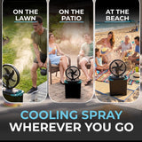 Olsen & Smith 10 Inch Cordless Spray Fan with 9L Water Tank Rechargeable Portable Misting Cooling Fan with Oscillation Remote Control Timer USB Charging for Indoor Outdoor Home Garden Camping