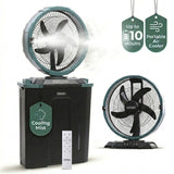 Olsen & Smith 10 Inch Cordless Spray Fan with 9L Water Tank Rechargeable Portable Misting Cooling Fan with Oscillation Remote Control Timer USB Charging for Indoor Outdoor Home Garden Camping