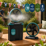 Olsen & Smith 10 Inch Cordless Spray Fan with 9L Water Tank Rechargeable Portable Misting Cooling Fan with Oscillation Remote Control Timer USB Charging for Indoor Outdoor Home Garden Camping