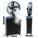 Olsen & Smith 16 Inch Cordless Misting Fan with 22L Water Tank Rechargeable Portable Cooling Fan with Oscillation Remote Timer Wheels USB Charging for Indoor Outdoor Garden Patio Camping BBQ