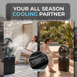 Olsen & Smith 16 Inch Cordless Spray Fan with 22L Water Tank Rechargeable Portable Cooling Fan with Oscillation Remote Control Timer Wheels USB Charging for Indoor Outdoor Home Garden Camping