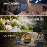 Olsen & Smith 16 Inch Cordless Spray Fan with 22L Water Tank Rechargeable Portable Cooling Fan with Oscillation Remote Control Timer Wheels USB Charging for Indoor Outdoor Home Garden Camping