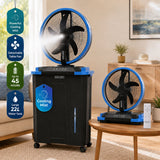 Olsen & Smith 16 Inch Cordless Misting Fan with 22L Water Tank Rechargeable Portable Cooling Fan with Oscillation Remote Timer Wheels USB Charging for Indoor Outdoor Garden Patio Camping BBQ