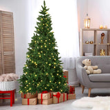 Olsen & Smith 6ft Pre-Lit Artificial Christmas Tree - Pine Design with 700 Branch Tips, 300 Warm White LED Lights & Sturdy Metal Stand - Perfect for Traditional Holiday Decor