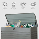 Olsen & Smith 1000L Large Metal Storage Box – Lockable Outdoor XL Garden Storage Box, Weather-Resistant, with Gas Lift – Ideal for Garden, Patio, and Outdoor Storage