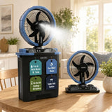 Olsen & Smith 10 Inch Cordless Misting Fan with 9L Water Tank Rechargeable Portable Cooling Fan with Oscillation Remote Control Timer USB Charging for Indoor Outdoor Home Office Camping