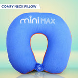 Kids Travel Accessories Set Blue Neck Pillow Drawstring Bag & 50 Stickers Children's Travel Essentials Bundle for Flights Holidays Ride On Suitcases & Sleepovers