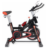 SPORT24 Stationary Upright Exercise Spinning Bike for Home Use, LCD Multi-Function Monitor, Cardio Trainer, Indoor Fitness, Multi-Resistance Levels, Flywheel Bicycle, 2021 Edition - Packed Direct UK