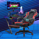 XTREME Gaming Chair & Desk Bundle, Ultimate Ergonomic Gaming Setup with Detachable Shelf, RGB Lighting, Lumbar Support & Accessories