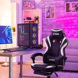 XTREME Gaming Chair (Black/White) & Gaming Desk With Detachable Shelf - Packed Direct UK